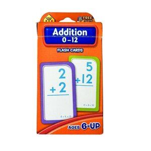 School Zone Addition 0-12 Flash Cards Ages 6 and Up Elementary Math Common Core